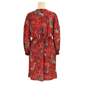 Hot selling new style printed summer chiffon long sleeve boho beach wear floral maxi dress