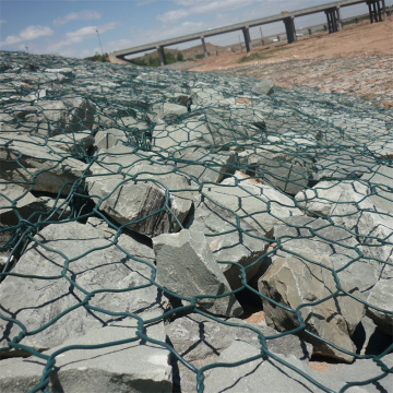 8x10cm 2x1x1m Pvc Woven Hexagonal Gabion Cage