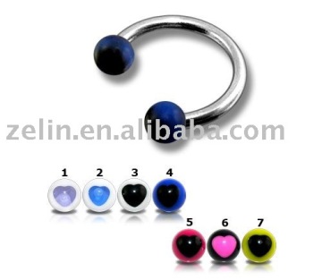 heart logo CBR horseshoes jewelry ,UV body eyebrow pierciong jewelry