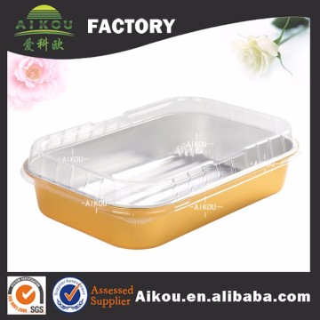 3300ml large golden aluminum foil food tray with plastic lid