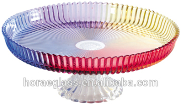 2016 colorful crystal flower shaped glass fruit bowl/plate for home wedding centerpieces