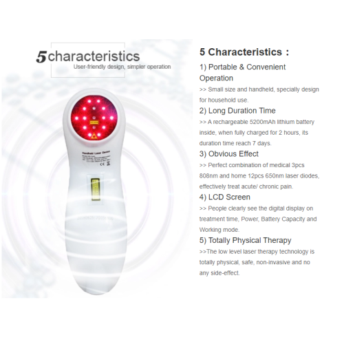 Handheld Low Laser Wound Heal Therapy Device