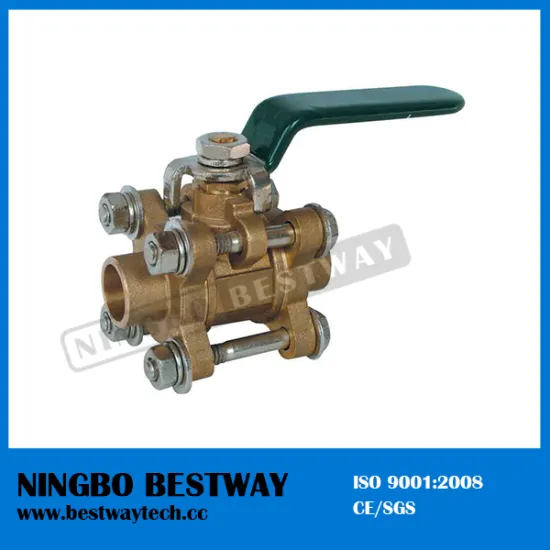 Brass 3pcs ball valve with stainless steel bolt