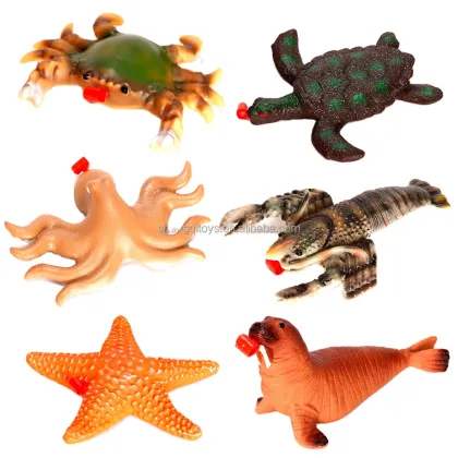 Ocean Animal Toy Collection: Penguins, Turtles, Octopus, Lobsters, Walruses, Starfish, Crabs