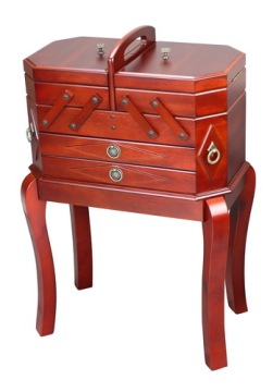 Standing Wooden Sewing Chest with Legs