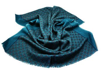 Worsted Stock Italian Pattern Pure Wool Printed Shawl