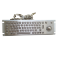 Brushed panlemount metal keyboard with trackball MKB-64A-TB