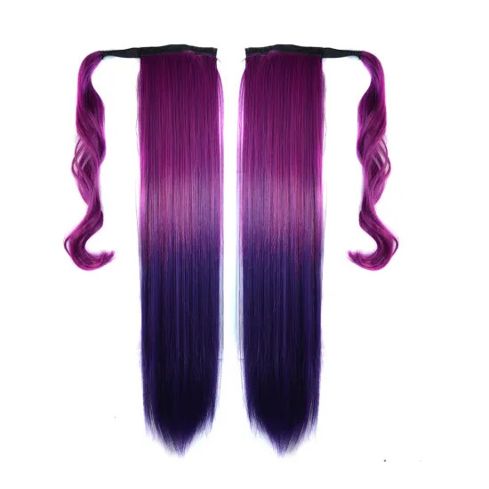 Wholesale Ombre Color 22 Inch Chorliss For Women Silky Long Straight Wrap Around Strappy Ponytail Hair Synthetic Hair Ponytails