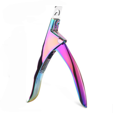 Colorful Stainless Steel False Tips Edge Cutter Nail Clippers Nipper Tool