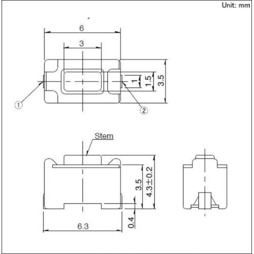 Surface Mount Switch with 1.57N Operating Force