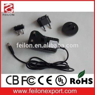 12V 1A Interchangeable Switching power adapter dc power jack plug adapter 5.5*2.1mm