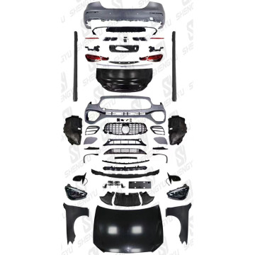 Komplettes Body -Kit für Benz E W212 (09-15) bis W213 AMG -Stil - Kein Schneiden, Beinhaltet vordere und hintere Stoßstangen, Kühlergrill, Autolampen, Motorhaube