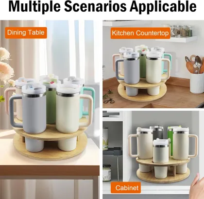 Rotatable Stanley Cup Organizer for Kitchen Cabinets