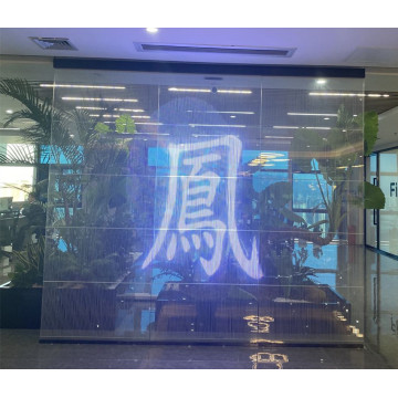 Puerta de vidrio de pantalla LED transparente para centro comercial