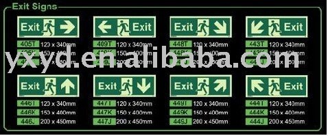 glow in dark signs/photoluminescent signs for IMO/photoluminescent sign