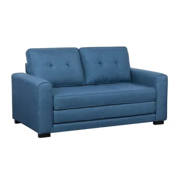 Linen Upholstered Square Tufted Sofa and Loveseat Set