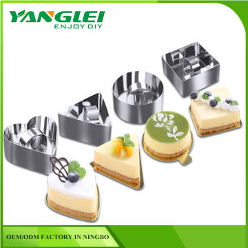 Heart Shaped DIY Stainless Steel Small Mousse Ring Lamy Cheese Cake Mold CN