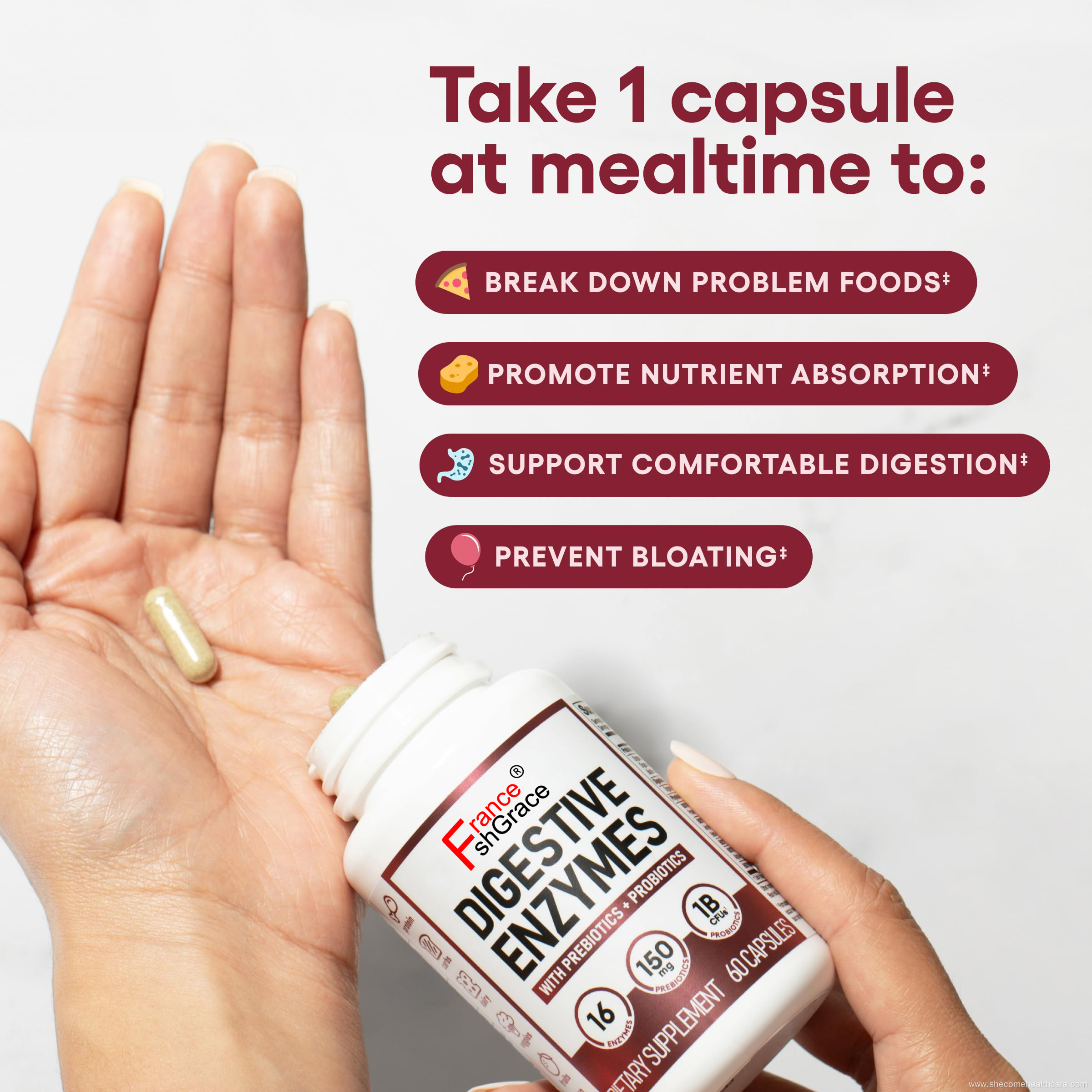 Organic Prebiotics Probiotics Capsules for Digestive Health