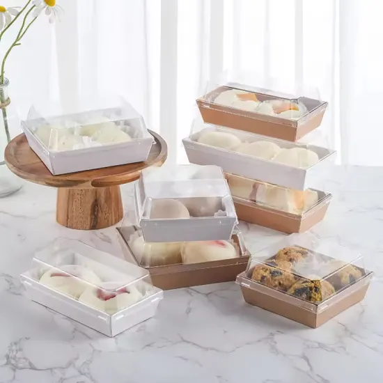 Kraft Paper Food Box with Clear Lid