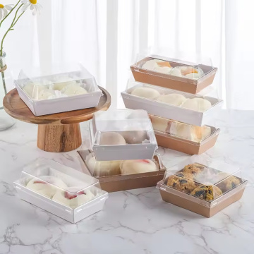 Kraft Paper Food Box with Clear Lid