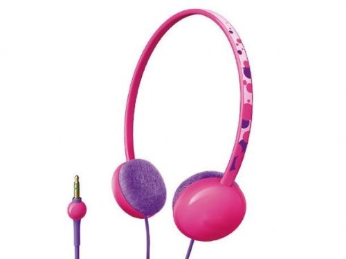 Pink Mega Bass Noise Cancelling Stereo Headphones With 3.5mm Straight Plug