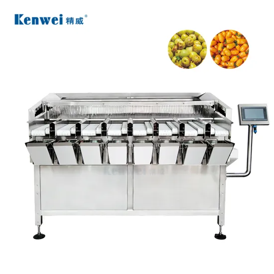 8 Head Fruit Linear Weigher and Pillow Packaging Machine for Tomatoes and Plums (Diameter 10-40mm)