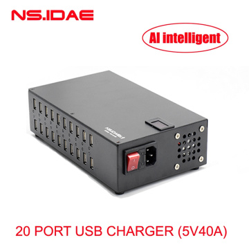 20-port side space saving fast charger