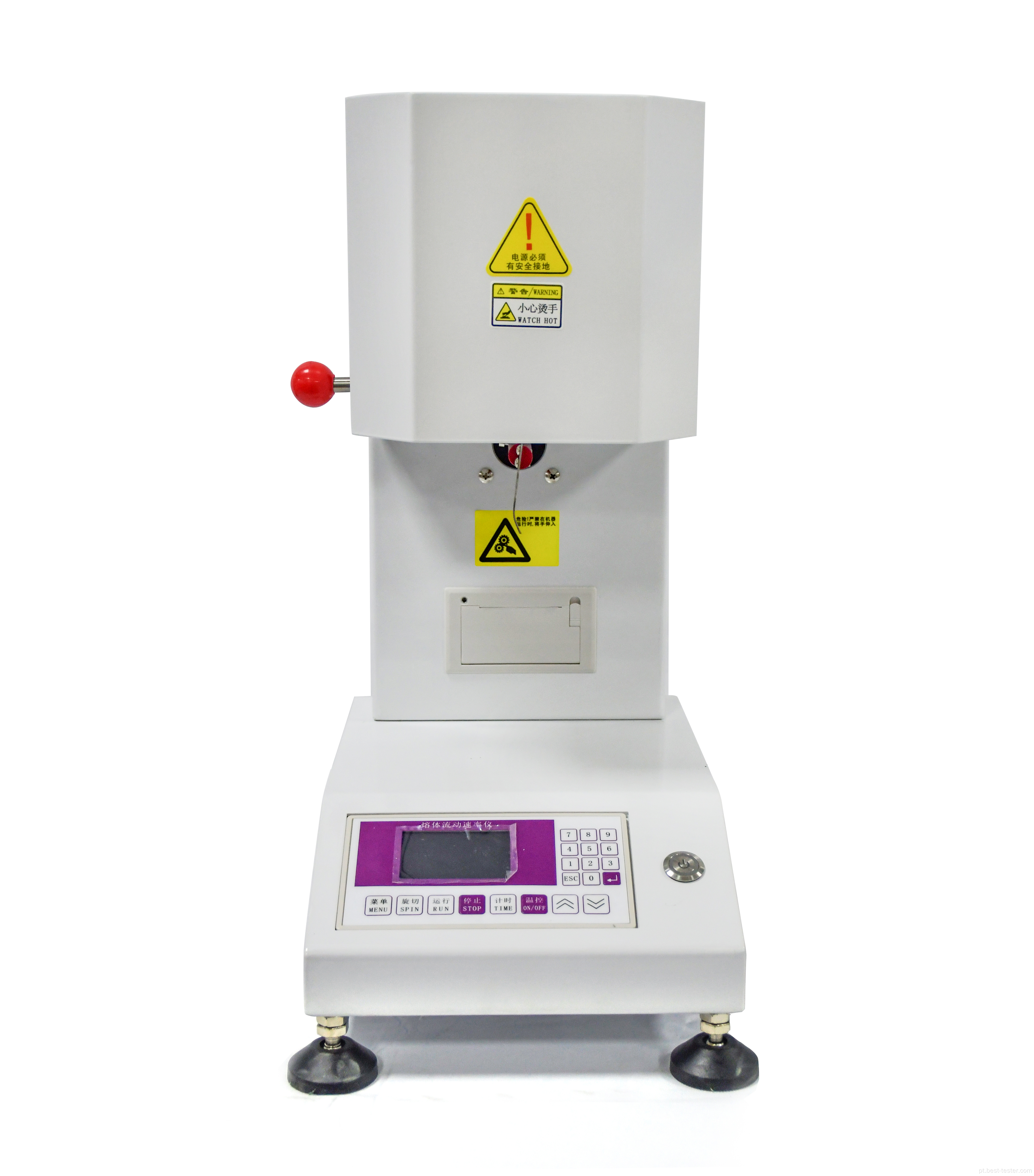 Testador de índice de fluxo de fusão de plástico branco