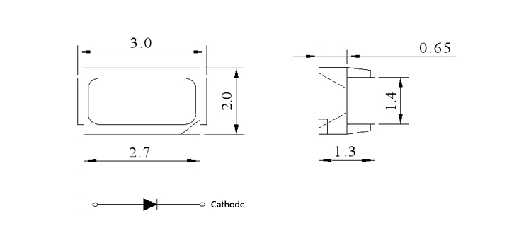 3020 LED size