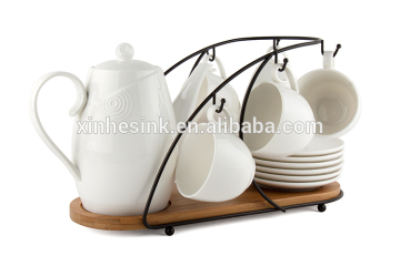 Ceramic CH Series Water Pot set with 4 cups, Water Jug with Cup Holder