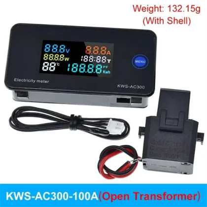 KWS-AC300 Voltmeter, Ammeter, Power Meter with LED Display and Reset Function