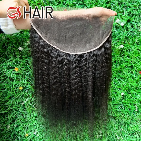 GS Yaki Straight 13x6 Frontal Lace Bleached Knots Vietnamese Virgin Human Lace Closure