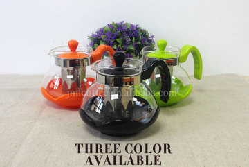 borosilicate glass tea set ,colorful glass teapot,glass kettle with infuser