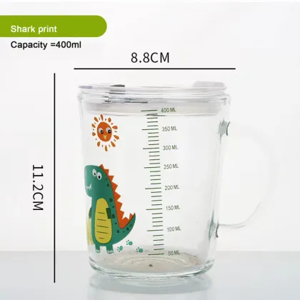 Cup of milk Children's scale cup Breakfast cup cute cartoon Seal the sippy cup Drinking water cup
