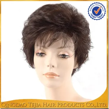 Natural looking best quality virgin brazilian human hair cheap lace front black short wigs