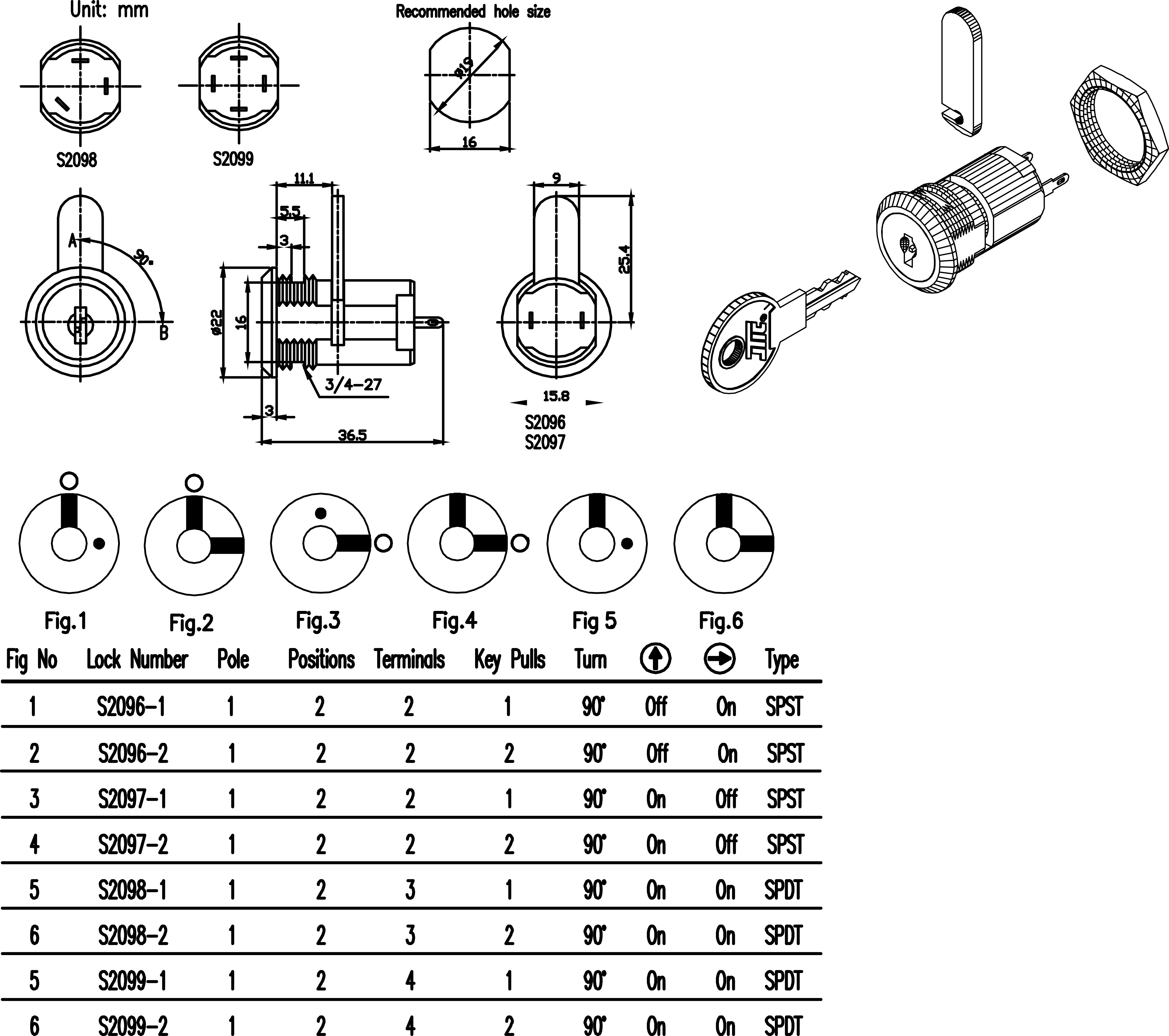 Electric Key Switch