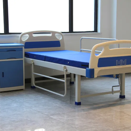 Blue bedside cabinet with 2 drawers for hospital