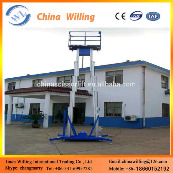 2017 New aerial work platform aluminum double lift price WLA0.2-8