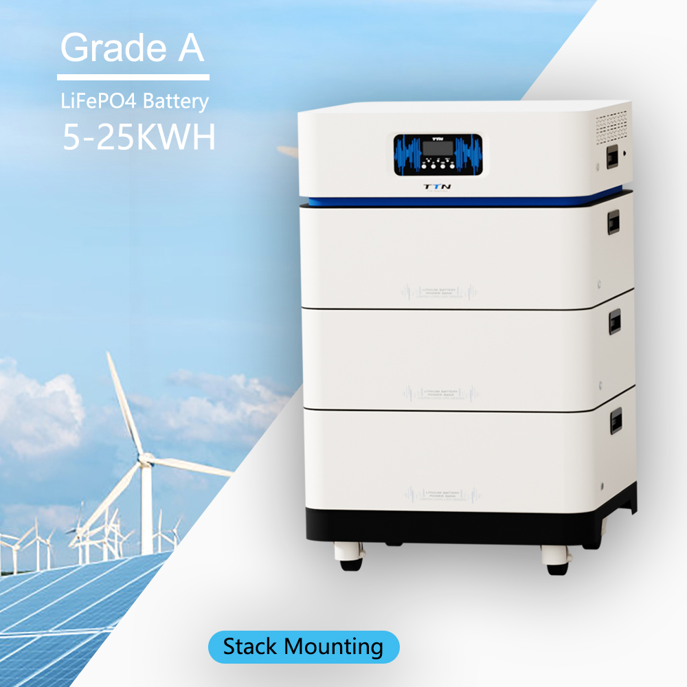 可堆叠48V 200Ah LiFePO4太阳能电池系统