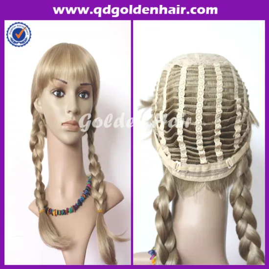 Golden Hair High Quality Machine Made Glueless Synthetic Fashion Wig