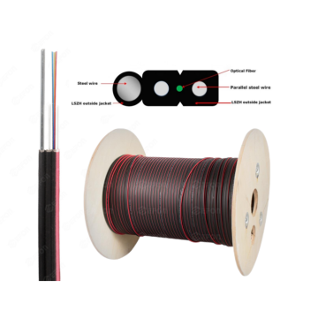 FTTH Optical Cable Optical Fiber με έγχρωμη λωρίδα: 1 πυρήνας, 2 σπειρώματα, 4F GJYXFCH Flat Drop Cable