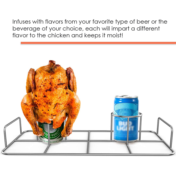 Double Beercan Chicken Roaster Rack