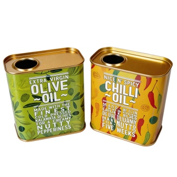 Lata de metal quadrada para cozinhar pimenta e azeite