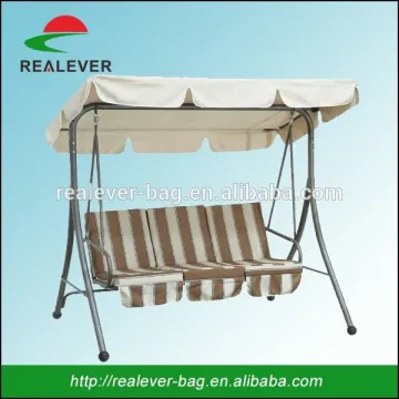Promotional 3 seats garden swing with strip cushion/outdoor swing chair