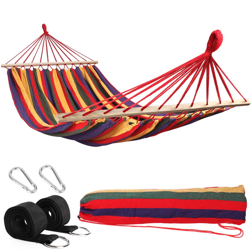 Hammock With Wooden Spread Bars