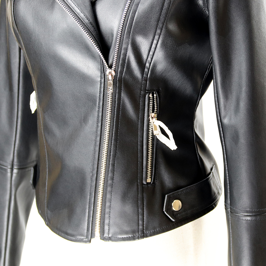 ladie's garment washed pu leather jacket