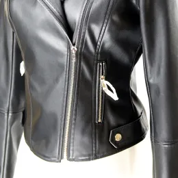 Women's Short Faux Leather Jacket