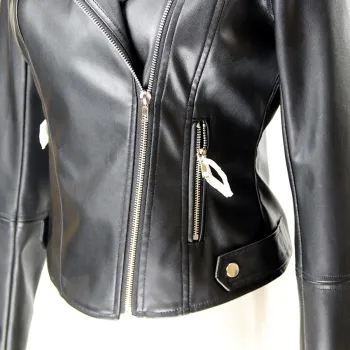 Women's Short Faux Leather Jacket