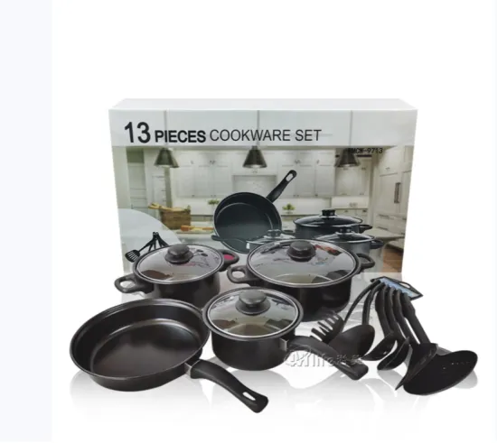 High Quality Home Kitchen 13pcs Cooking Pot Ware Cast Iron Cookware Set Non Stick