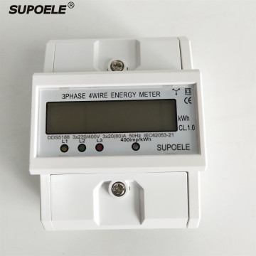 SUPOELE Brand 35mm DIN Rail LCD Display Energy Meter